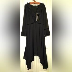 By Shani Black High Low Chiffon Ruffle Dress Formal Cocktail Sz 6 NWT